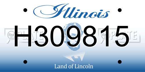 H309815 Illinois License Plate
