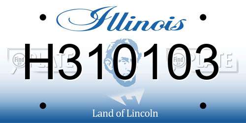 H310103 Illinois License Plate
