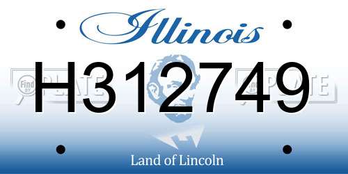 H312749 Illinois License Plate