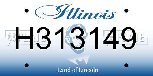 H313149 Illinois License Plate