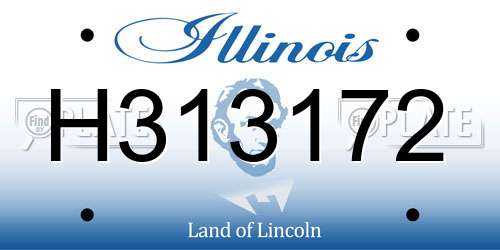 H313172 Illinois License Plate