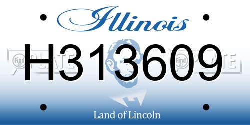 H313609 Illinois License Plate