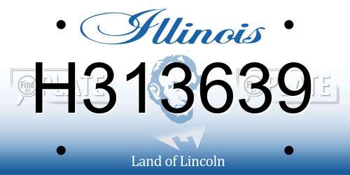 H313639 Illinois License Plate