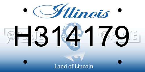H314179 Illinois License Plate