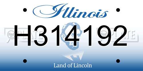 H314192 Illinois License Plate