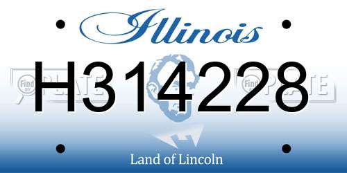 H314228 Illinois License Plate