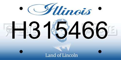 H315466 Illinois License Plate