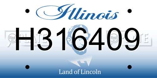 H316409 Illinois License Plate