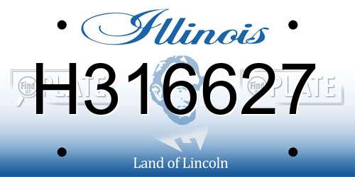 H316627 Illinois License Plate