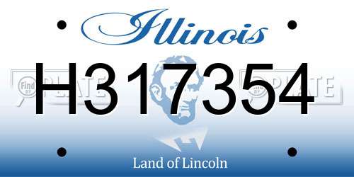 H317354 Illinois License Plate