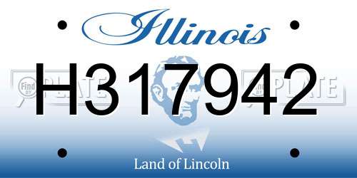 H317942 Illinois License Plate