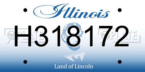 H318172 Illinois License Plate
