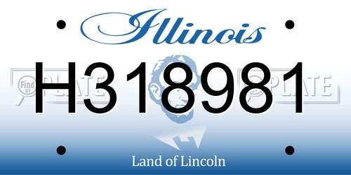 H318981 Illinois License Plate