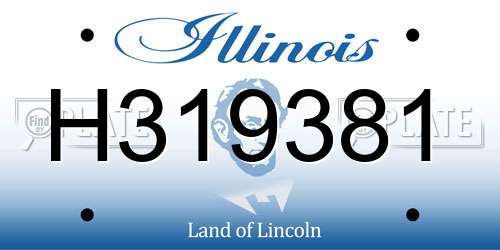 H319381 Illinois License Plate