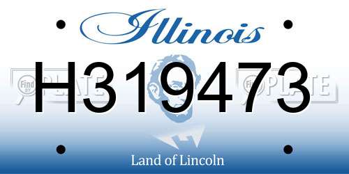 H319473 Illinois License Plate