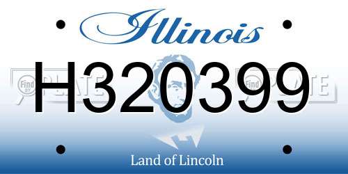 H320399 Illinois License Plate