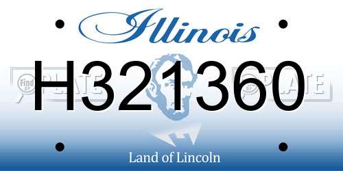 H321360 Illinois License Plate