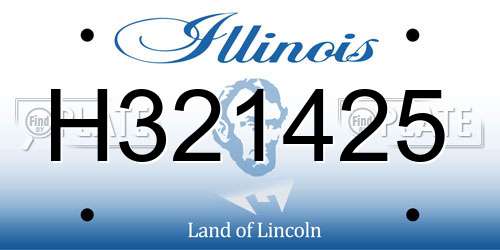 H321425 Illinois License Plate