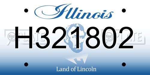 H321802 Illinois License Plate