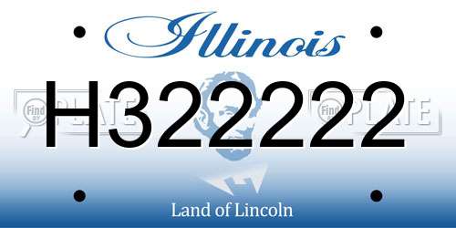 H322222 Illinois License Plate