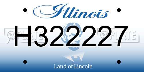 H322227 Illinois License Plate