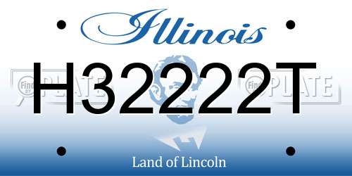 H32222T Illinois License Plate