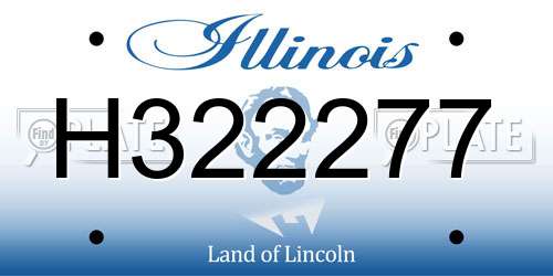 H322277 Illinois License Plate