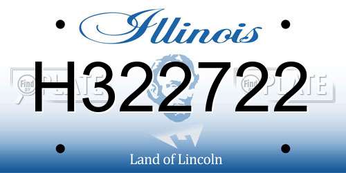 H322722 Illinois License Plate