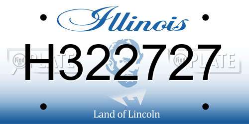H322727 Illinois License Plate