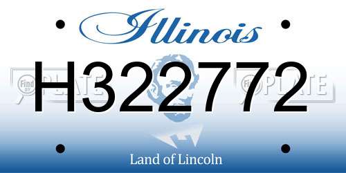 H322772 Illinois License Plate