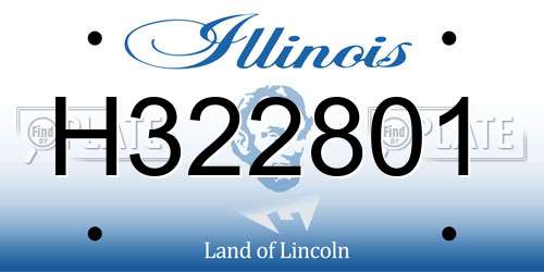 H322801 Illinois License Plate