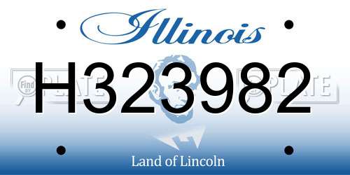 H323982 Illinois License Plate