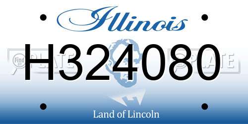 H324080 Illinois License Plate