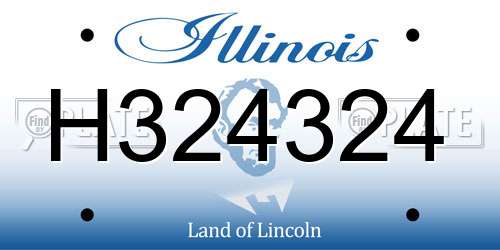 H324324 Illinois License Plate