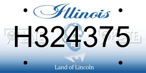H324375 Illinois License Plate