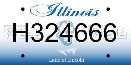 H324666 Illinois License Plate