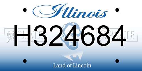 H324684 Illinois License Plate