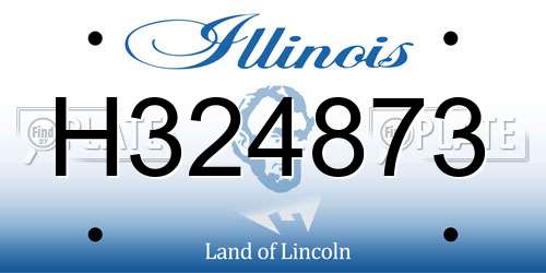 H324873 Illinois License Plate