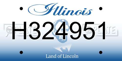 H324951 Illinois License Plate