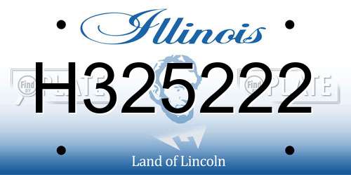 H325222 Illinois License Plate