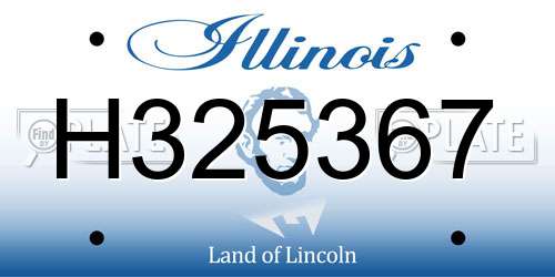 H325367 Illinois License Plate