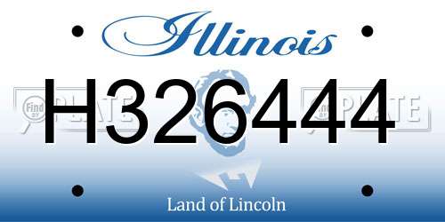 H326444 Illinois License Plate
