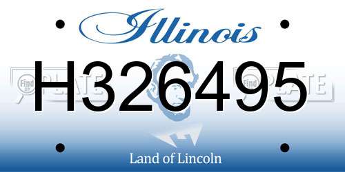 H326495 Illinois License Plate
