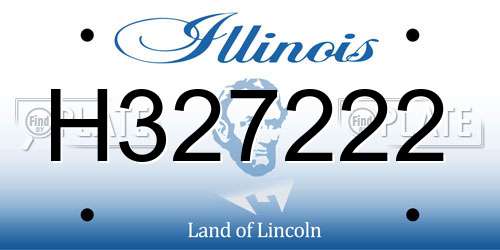 H327222 Illinois License Plate