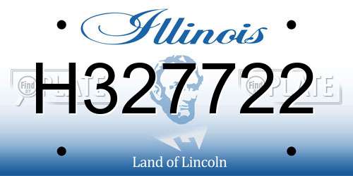 H327722 Illinois License Plate