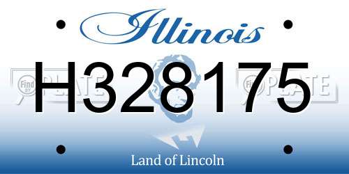 H328175 Illinois License Plate