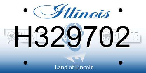 H329702 Illinois License Plate