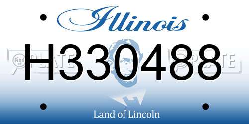 H330488 Illinois License Plate