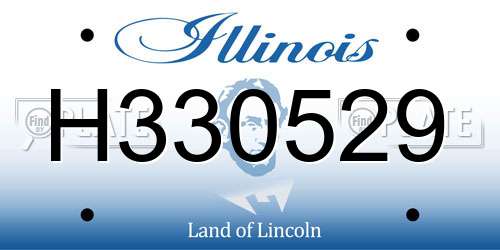 H330529 Illinois License Plate