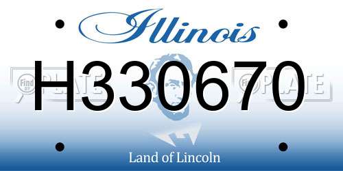 H330670 Illinois License Plate
